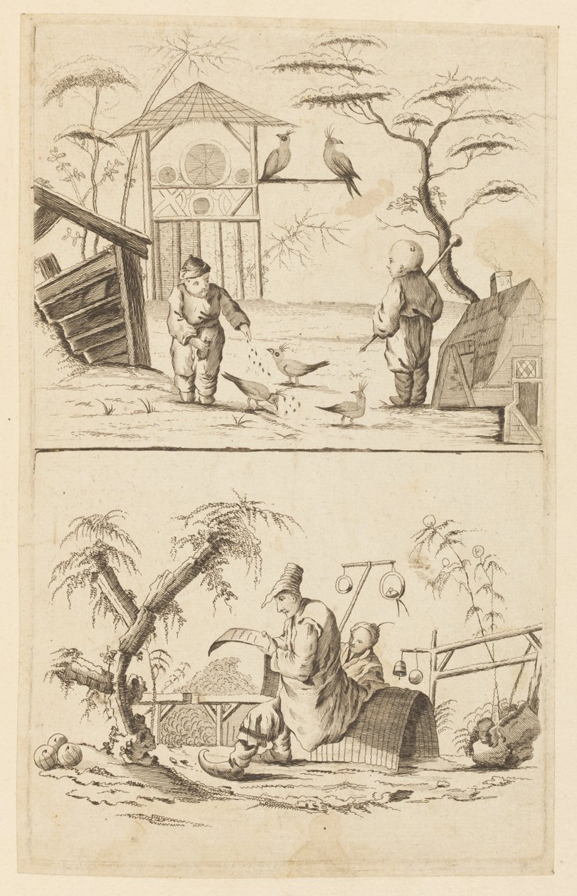 Duas cenas chinesas de Jean Baptiste Pillement
