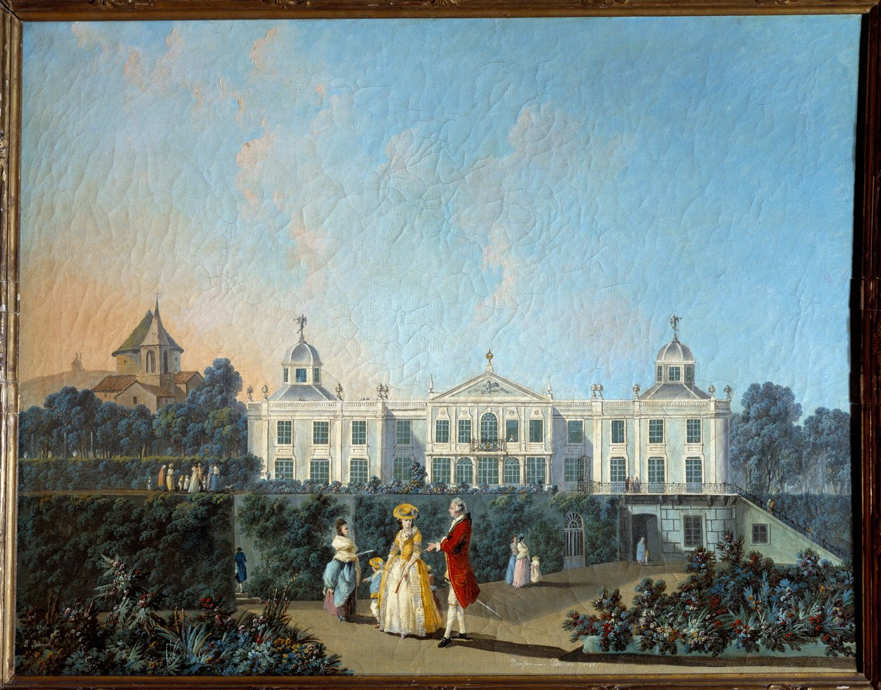 Vista dos jardins do Benfica em Lisboa. Pintura de Jean Pillement (1728-1808) de Jean Baptiste Pillement