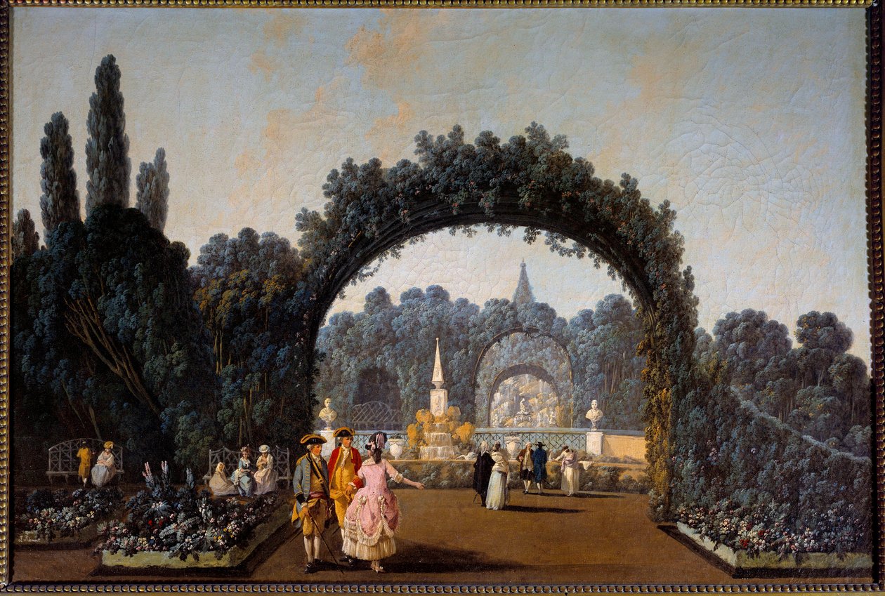 Vista dos jardins do Benfica em Lisboa em 1785 Pintura de Jean Pillement (1728-1808) Paris, Artes Decorativas de Jean Baptiste Pillement