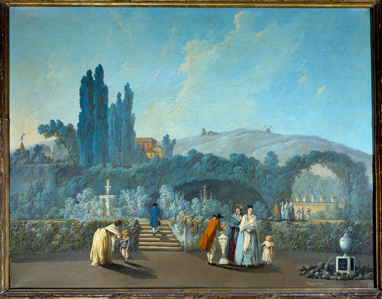 Vista dos jardins do Benfica em Lisboa em 1785 Aguarela de Jean Pillement (1728-1808) 1785 Paris, Artes Decorativas de Jean Baptiste Pillement