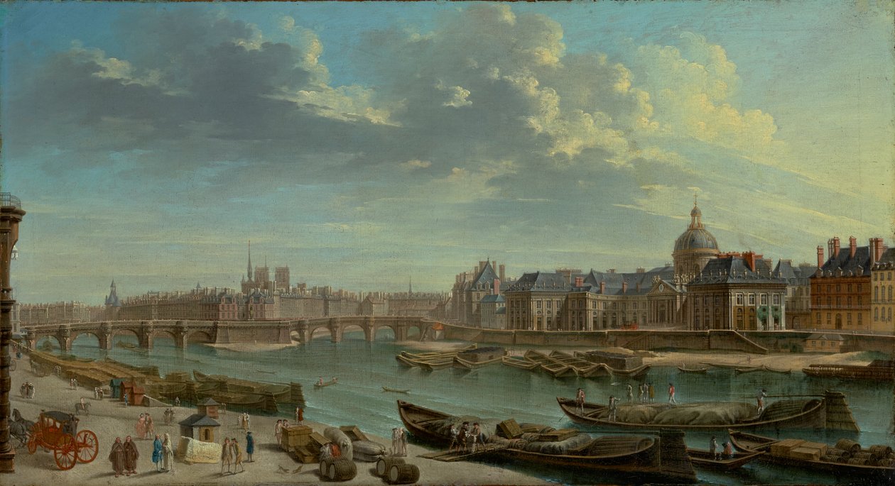 Uma vista de Paris com a Ile de la Cité, 1763 de Jean Baptiste Raguenet