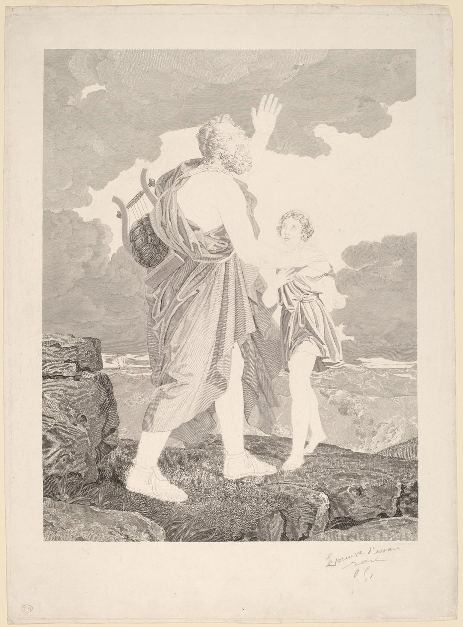 Homer cego de Jean Baptiste Raphael Urbain Massard, after Baron François Gerard
