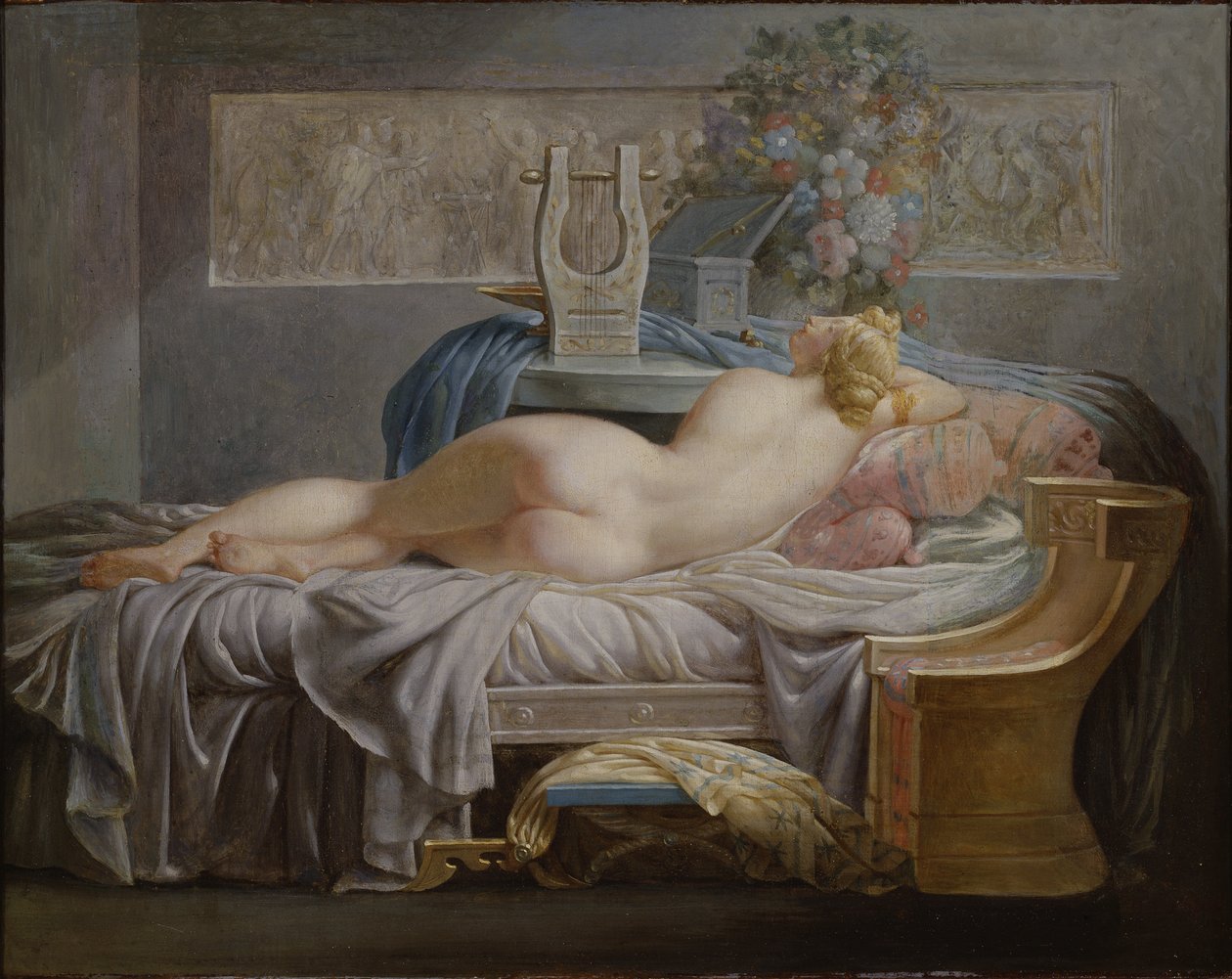 Sappho (630-580 AC) - Sappho, por Regnault, Jean Baptiste (1754-1829). Óleo sobre tela. Tamanho: 42x53 cm. Nationalmuseum Estocolmo de Jean Baptiste Regnault