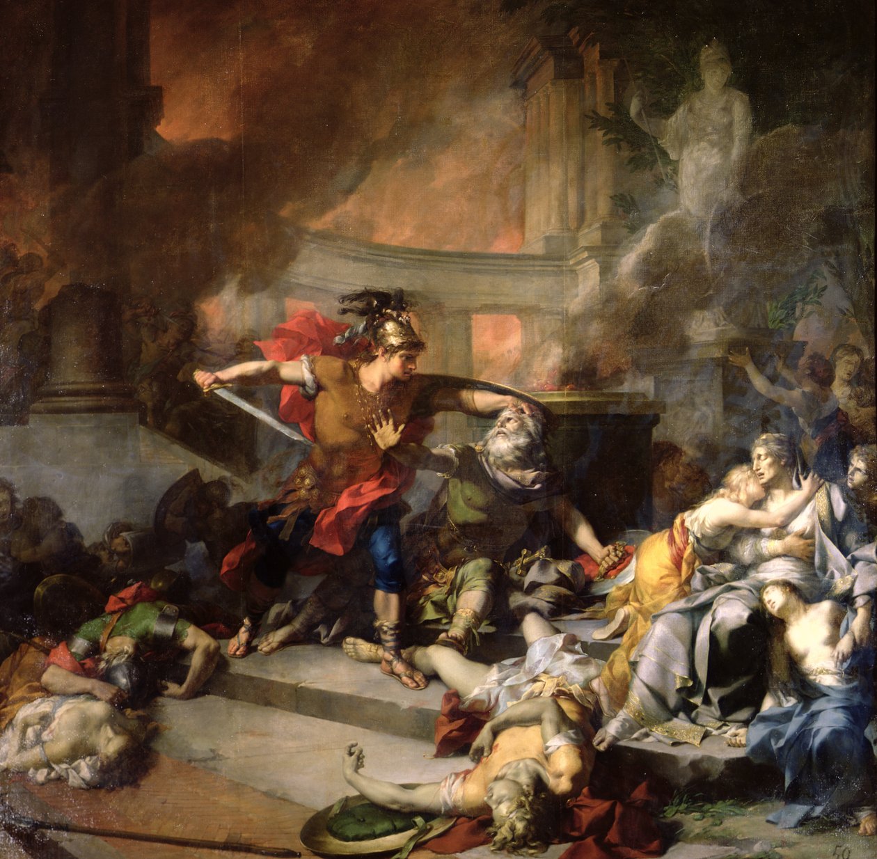 A morte de Príamo, 1785 de Jean Baptiste Regnault