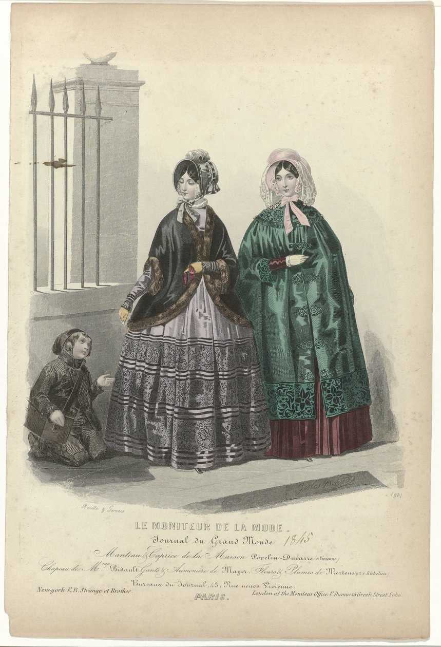 Le Moniteur de la Mode, 1845, No. 95: Manteau & Caprice de la Maison (...) de Jean Baptiste Reville