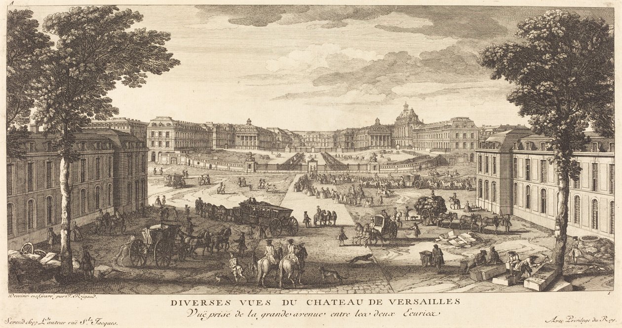 Vue Prize de la grande avenue entre les deux Ecuries de Jean Baptiste Rigaud
