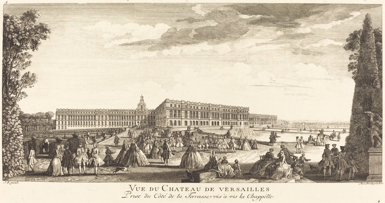 Vue du Chateau de Versailles Prize du Cote de la Terrasse vis a vis la Chapelle de Jean Baptiste Rigaud