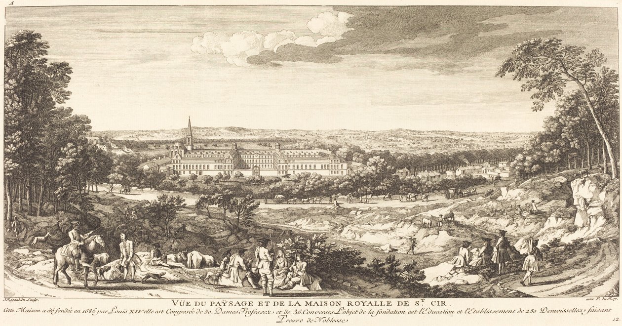 Vista da Paisagem da Casa Real de Saint Cir de Jean Baptiste Rigaud