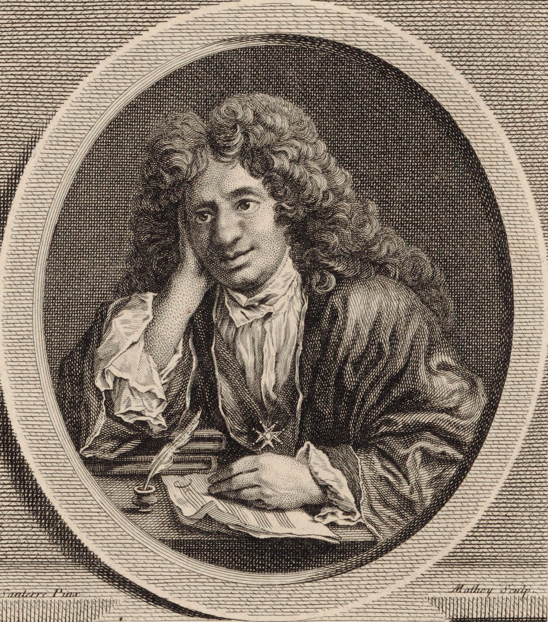 Retrato do compositor Michel-Richard Lalande 1657-1726. de Jean Baptiste Santerre
