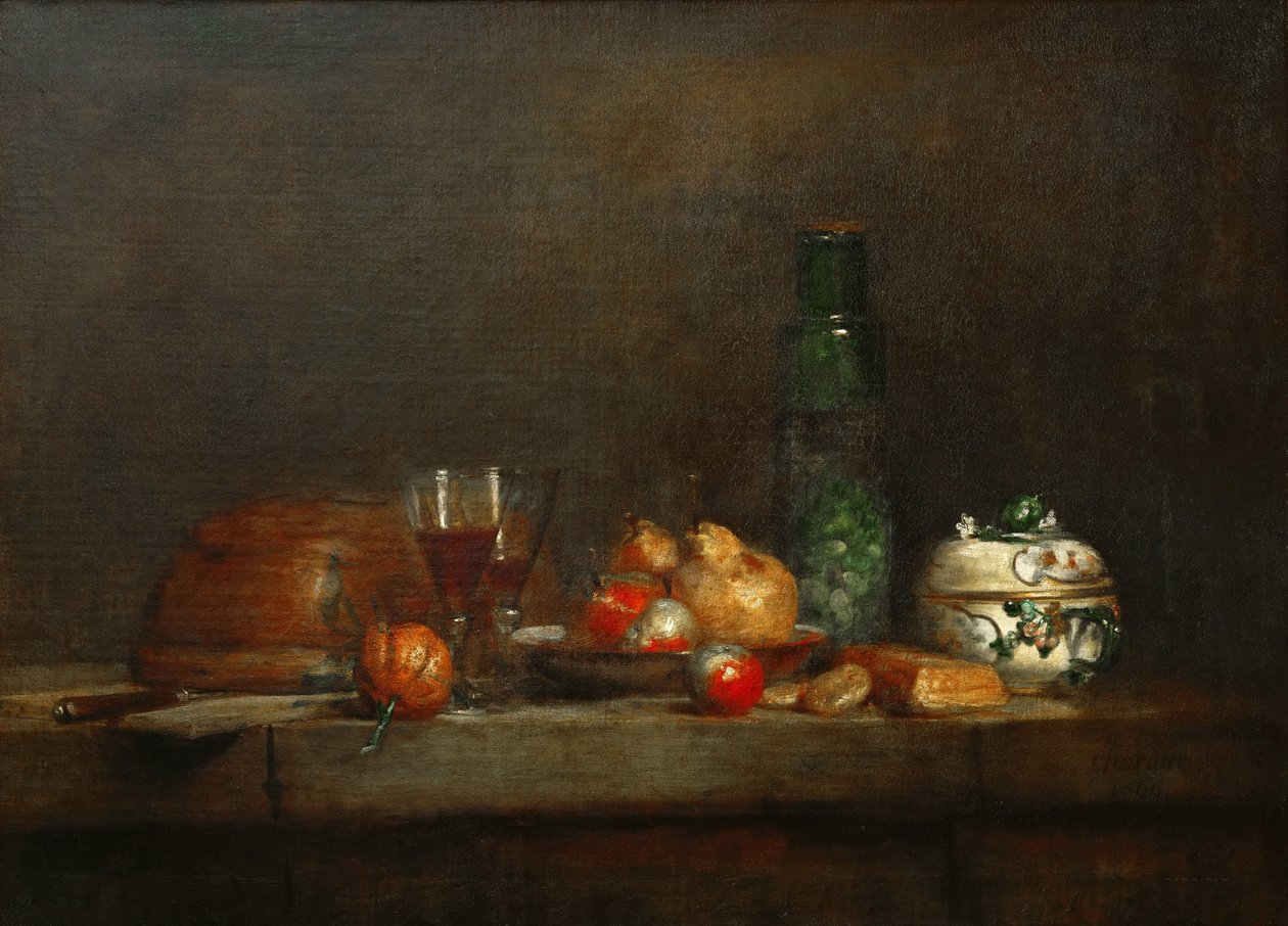 Uma tigela de azeitonas de Jean Baptiste Simeon Chardin