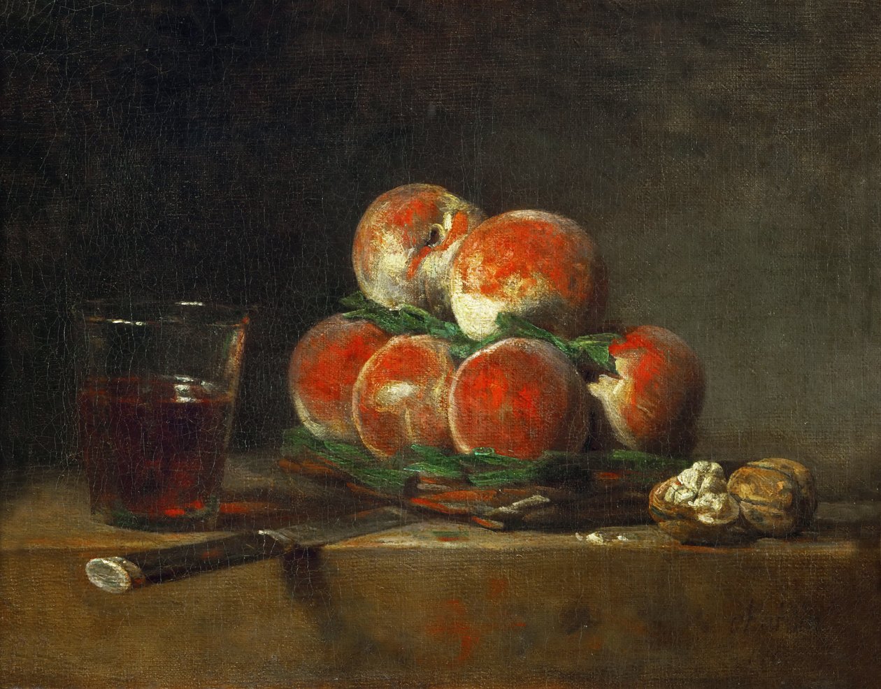 Cesta de pêssegos de Jean Baptiste Simeon Chardin