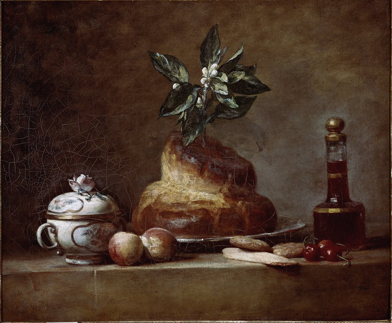Pão ou sobremesa. ( 1763, Óleo sobre tela) de Jean Baptiste Simeon Chardin