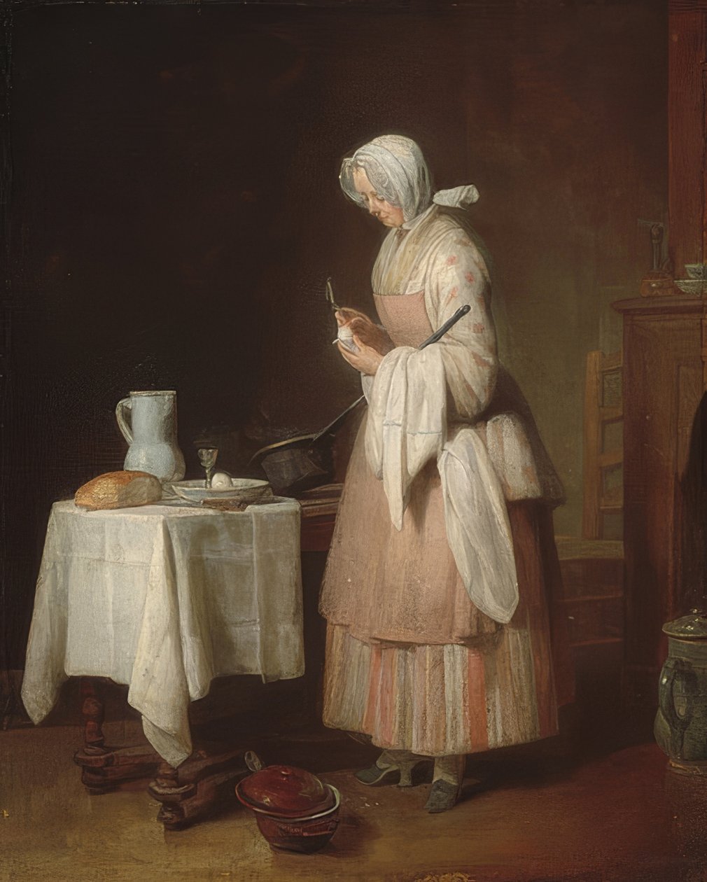 A enfermeira atenciosa. 1747 de Jean Baptiste Simeon Chardin