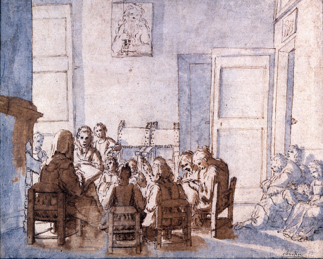 Desenho de Jean Baptiste Chardin (1699-1779), Musee Glauco Lombardi, Parma. de Jean Baptiste Simeon Chardin