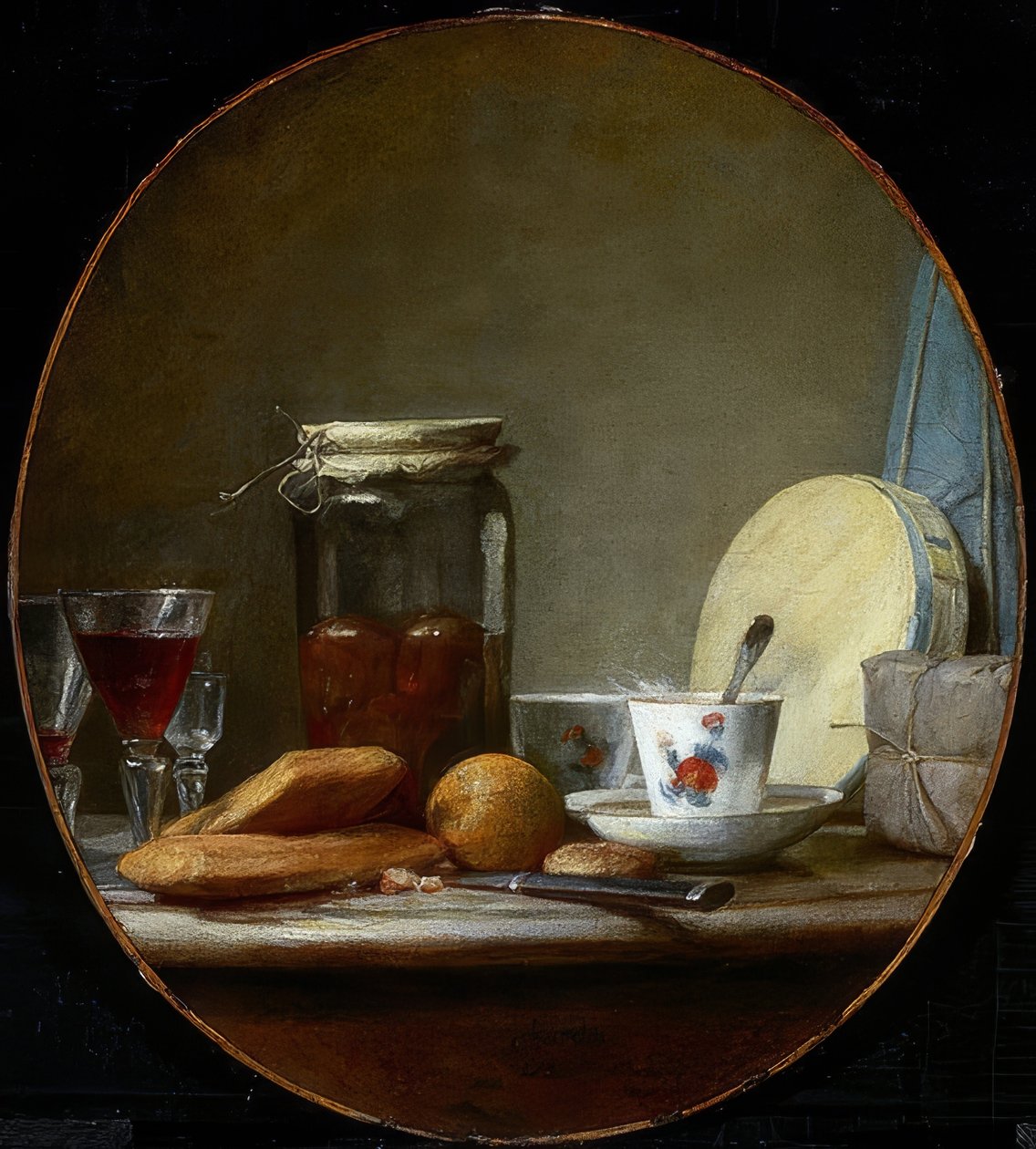 Copo com damascos. 1758 de Jean Baptiste Simeon Chardin