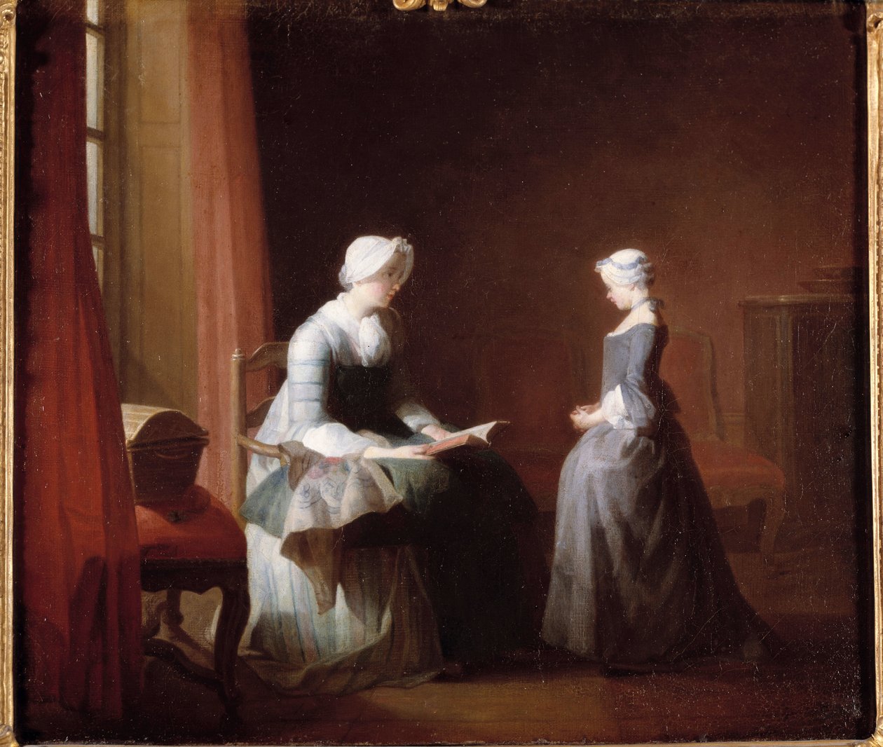 Boa educação. Pintura de Jean Baptiste Simeon Chardin (1699-1779) de Jean Baptiste Simeon Chardin