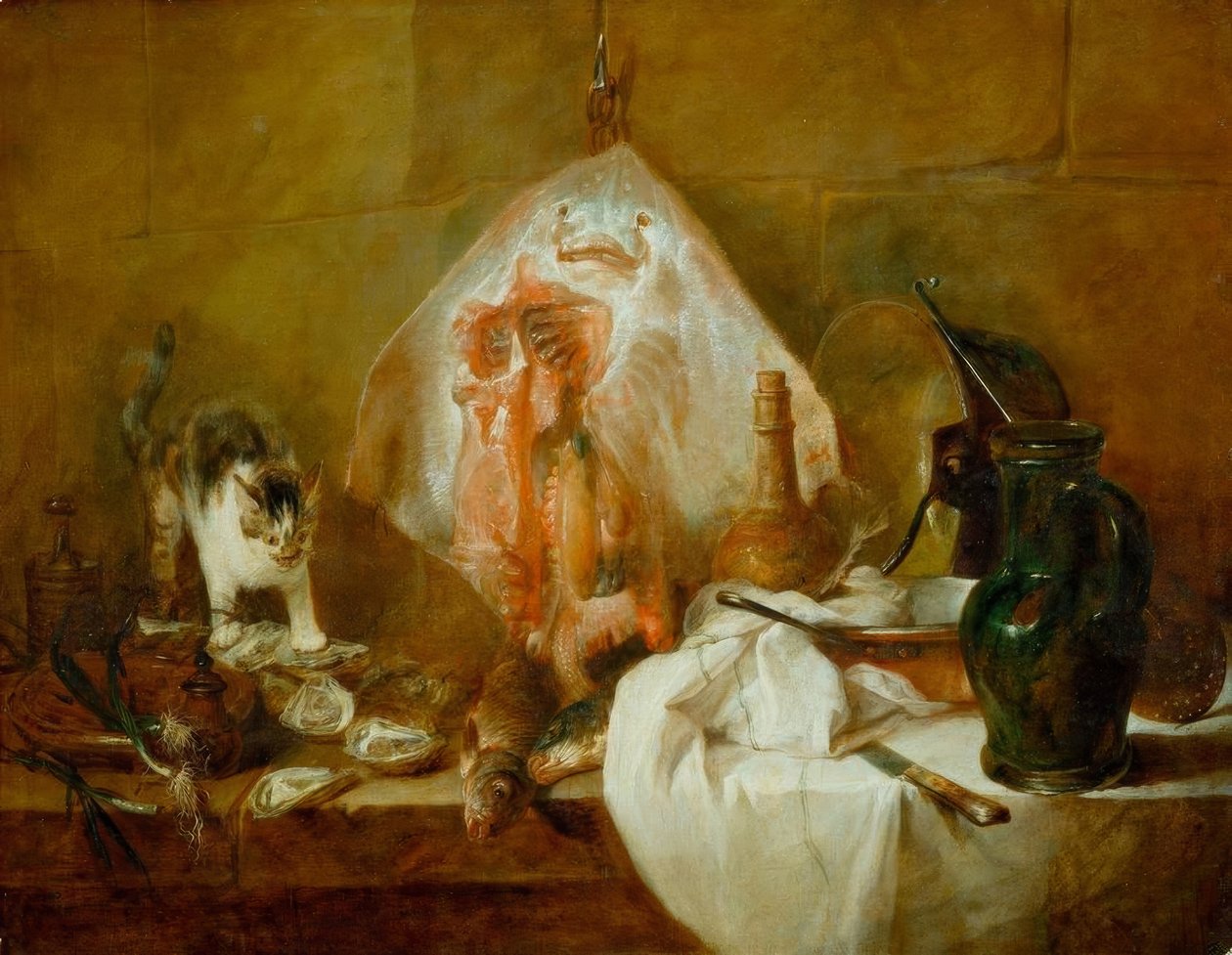 A linha, também chamada Kitchen Interior de Jean Baptiste Simeon Chardin