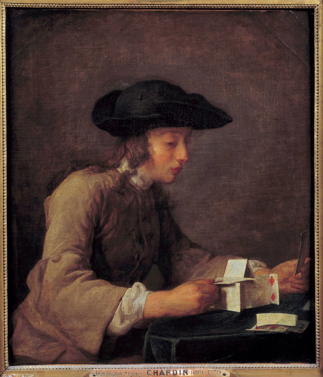 Le chateau de cartes Pintura de Jean Baptiste Simeon Chardin (1699-1779) Século XVIII Sol. 0,77x0,68 m de Jean Baptiste Simeon Chardin