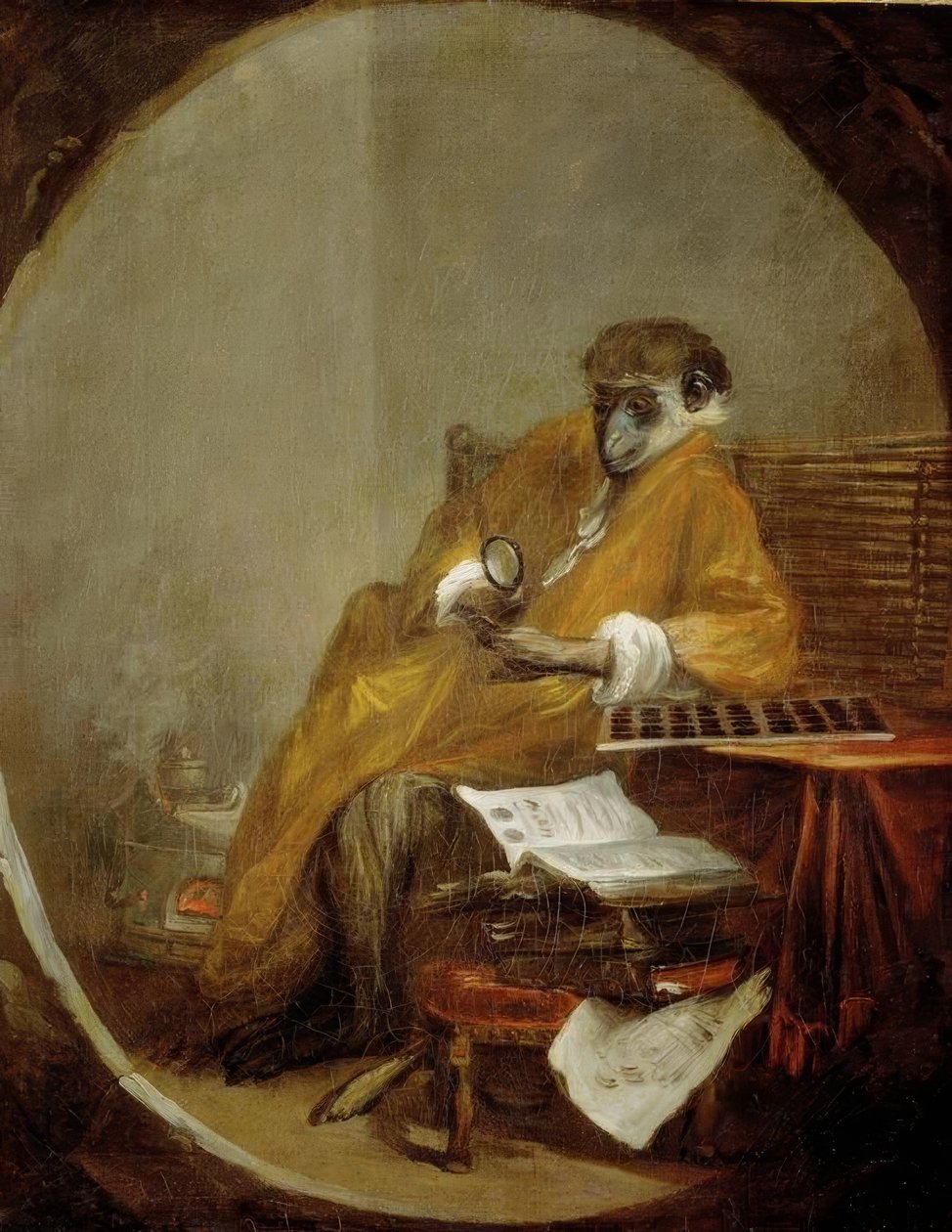 O macaco antigo de Jean Baptiste Simeon Chardin