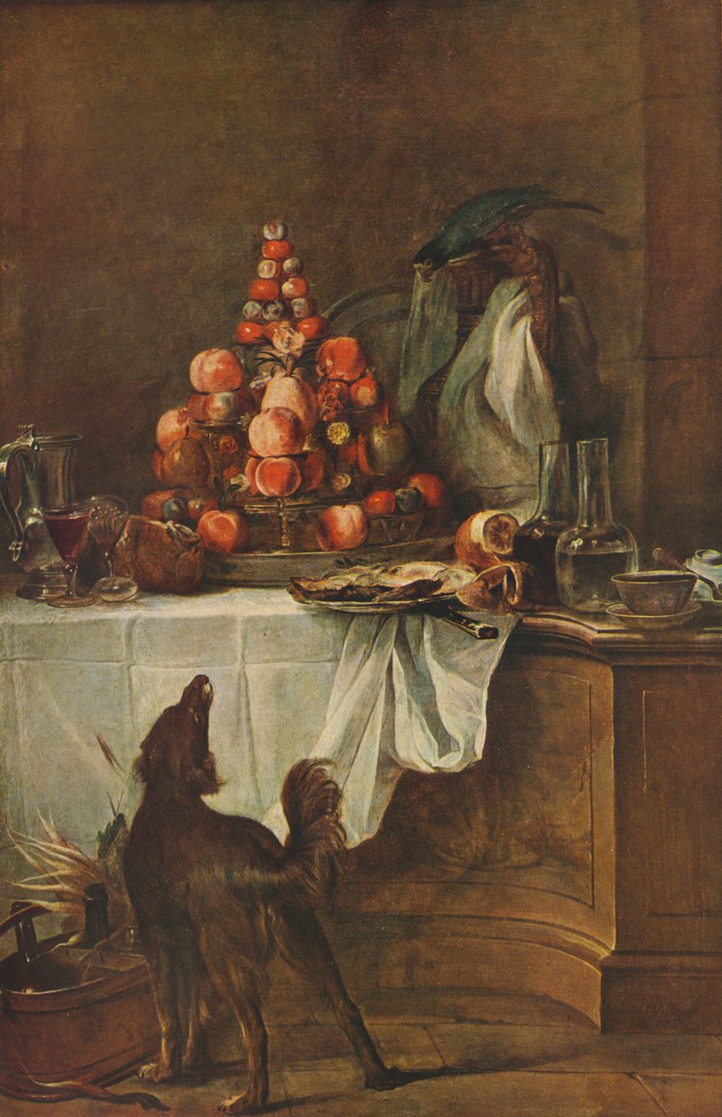 Ainda vida por Chardin, 1728, 1939. de Jean Baptiste Simeon Chardin