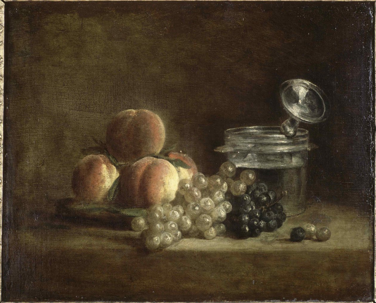 Pêssegos e uvas. de Jean Baptiste Simeon Chardin