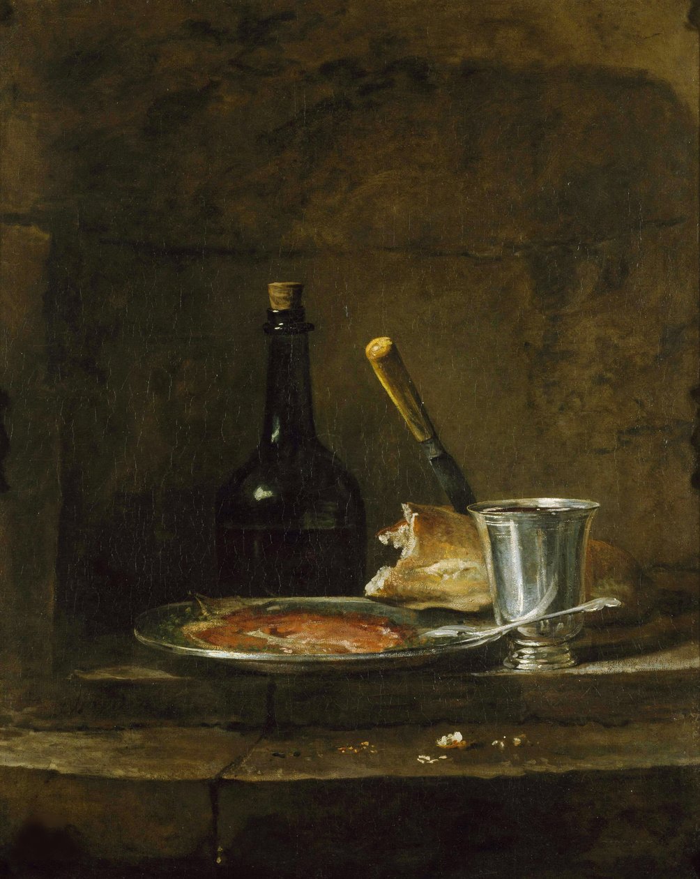 Preparando o Café da Manhã, ou o Cálice de Prata, antes de 1728. de Jean Baptiste Simeon Chardin