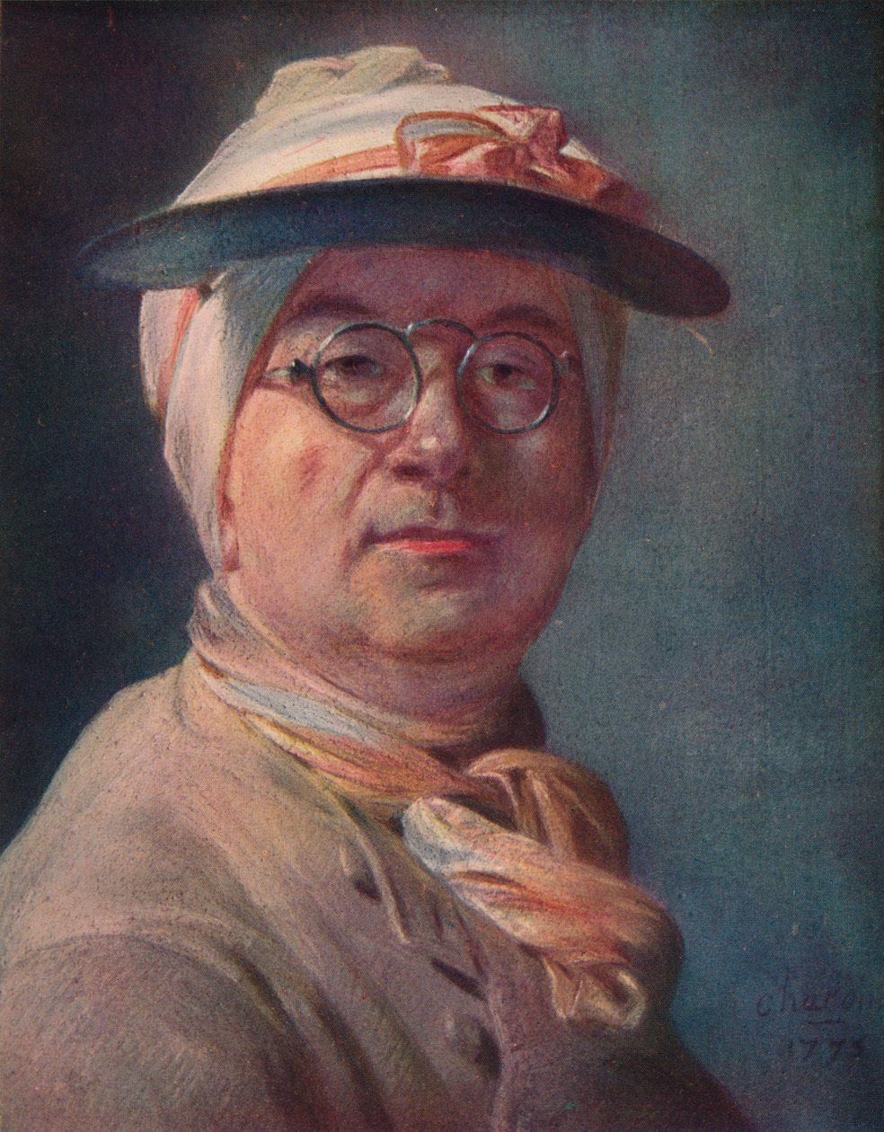 Auto-retrato, usando óculos, 1775 de Jean Baptiste Simeon Chardin