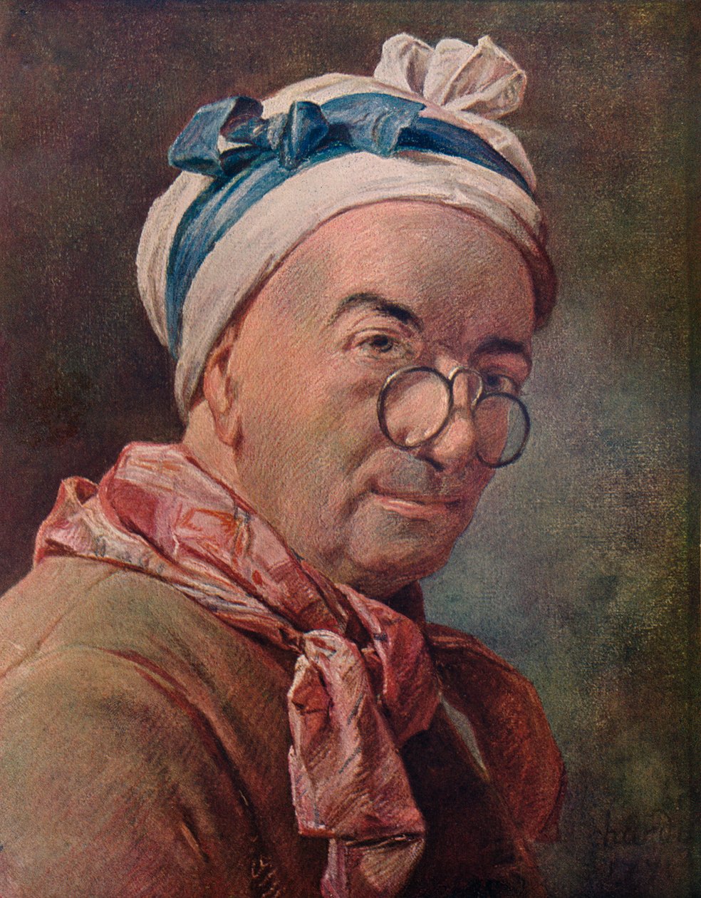Auto-retrato em espetáculos, 1771 de Jean Baptiste Simeon Chardin