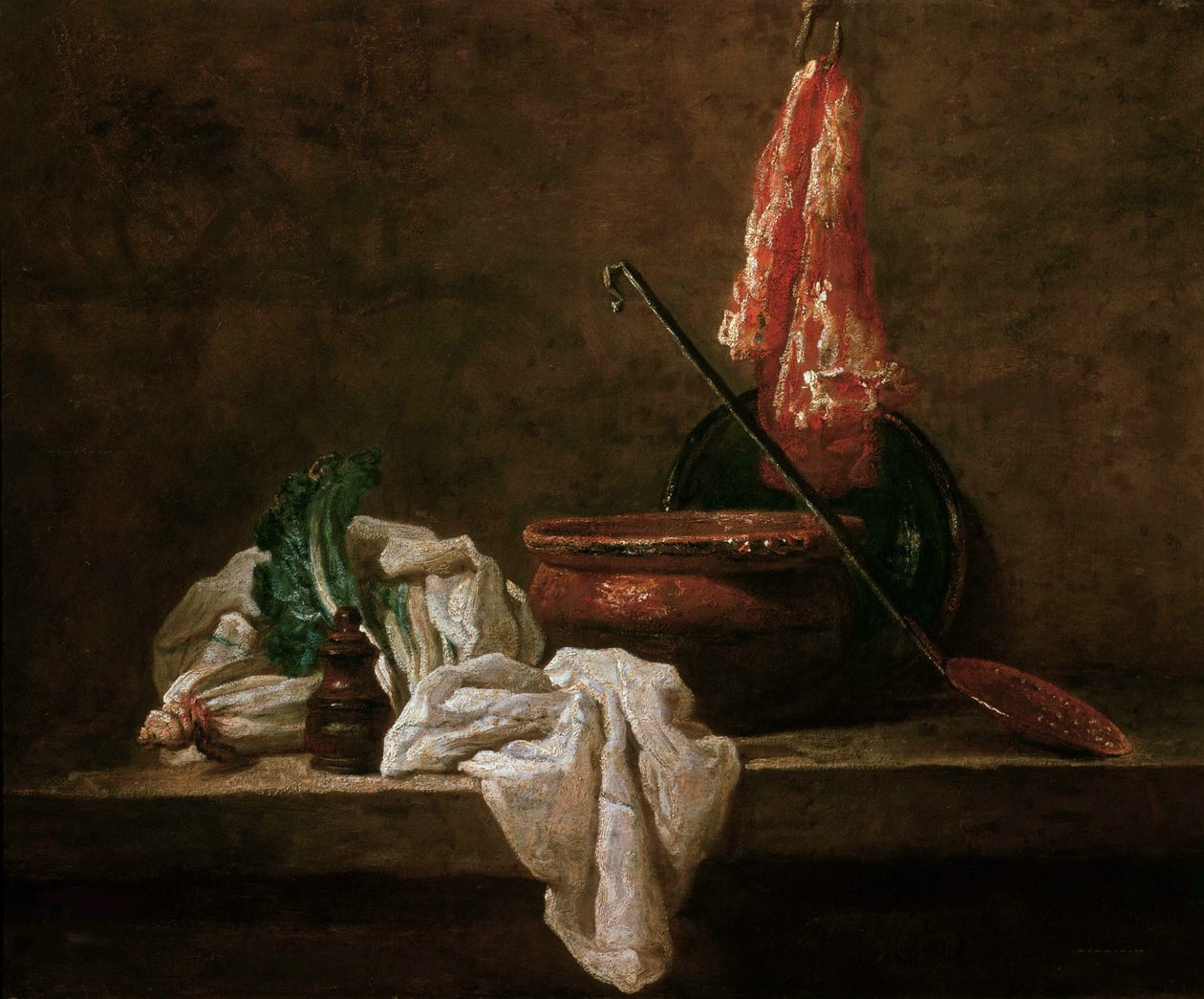 Natureza morta com raiz de aipo, 1732. de Jean Baptiste Simeon Chardin