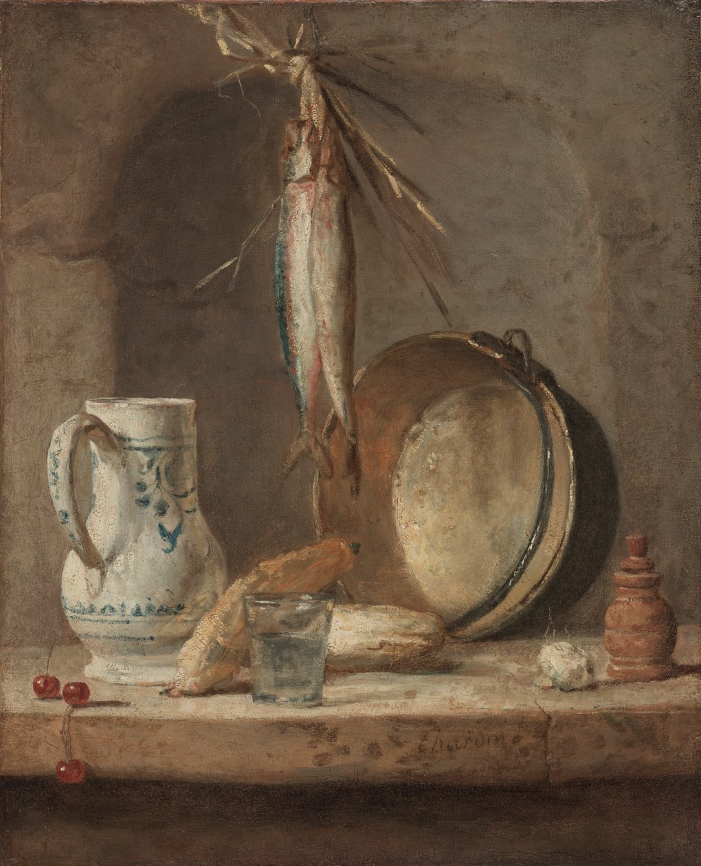 Ainda vida com arenques, c. 1735 de Jean Baptiste Simeon Chardin