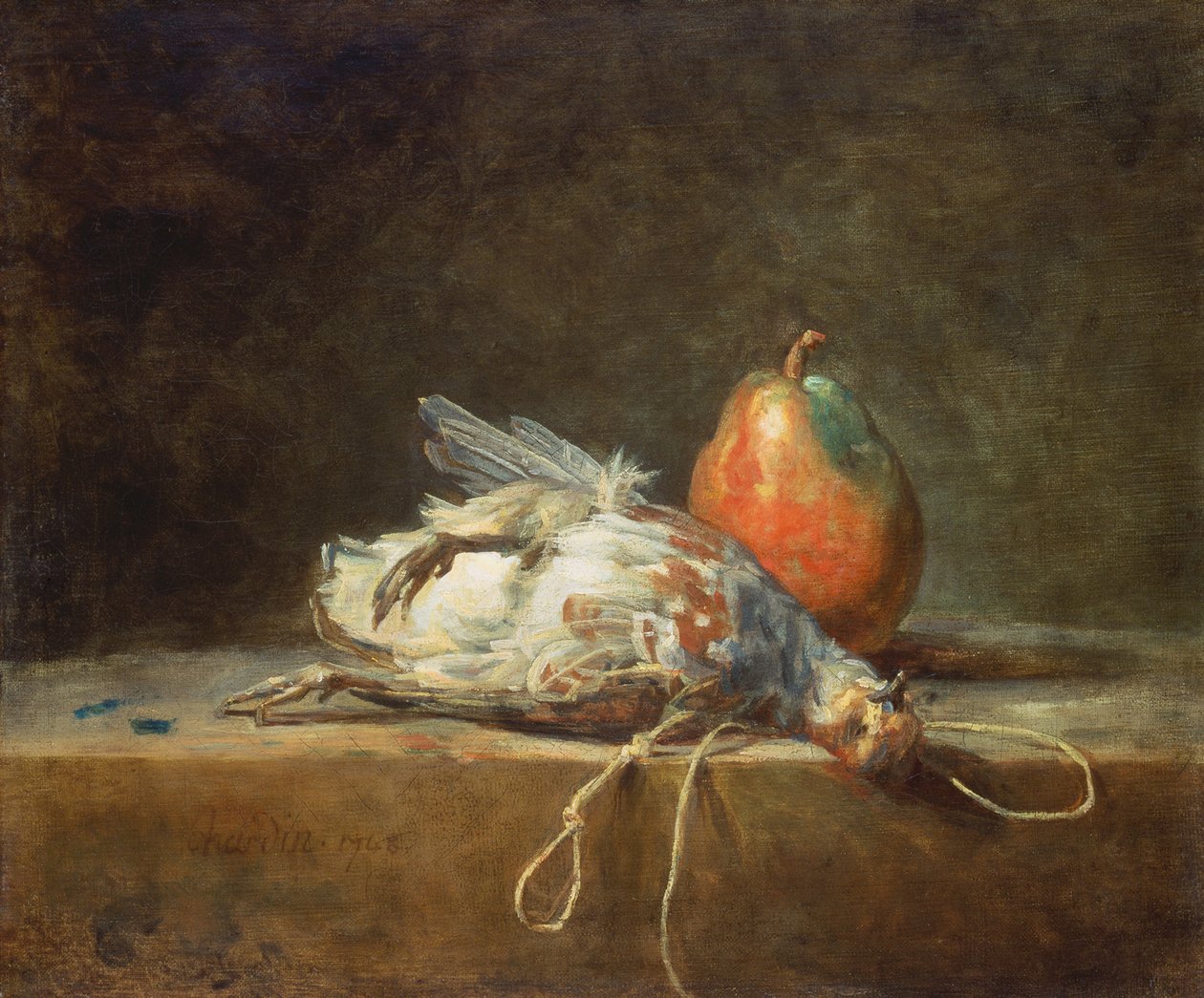 Ainda vida com perdiz e pêra, 1748 de Jean Baptiste Simeon Chardin