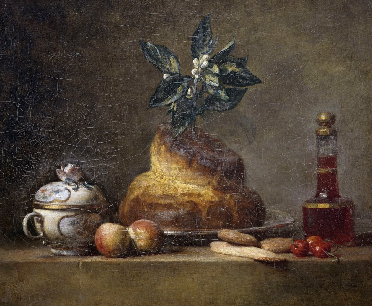 Natureza morta com brioche de Jean Baptiste Simeon Chardin
