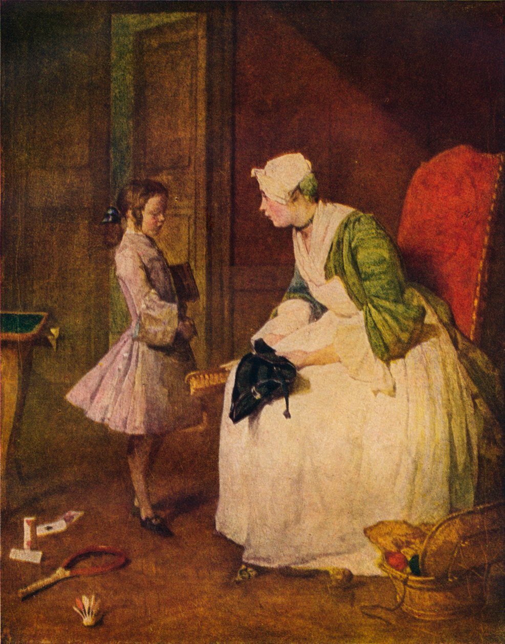 A Admoestação, século XVIII. de Jean Baptiste Simeon Chardin