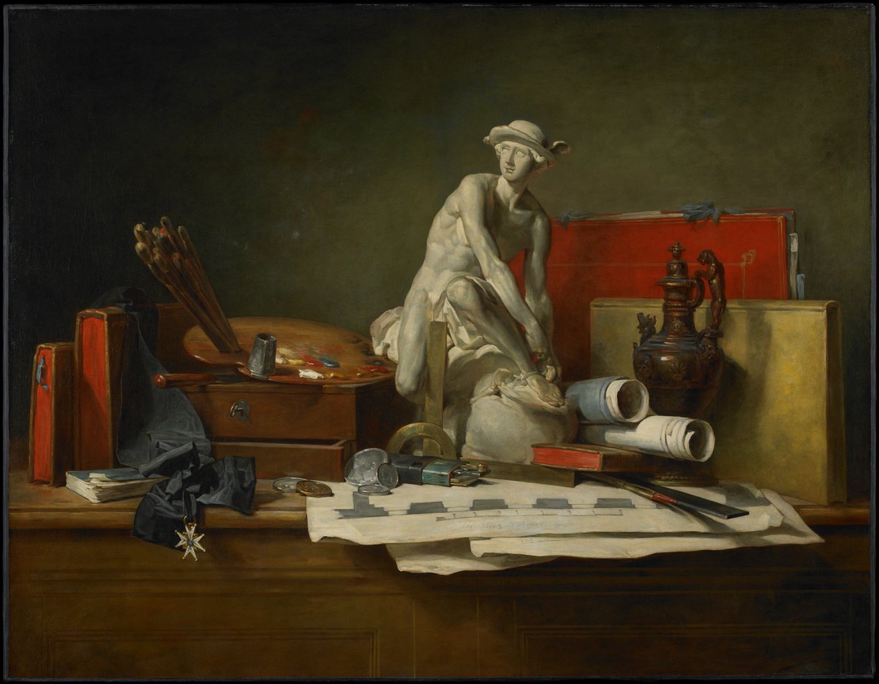 Os Atributos das Artes e as Recompensas que lhes São Concedidas de Jean Baptiste Simeon Chardin