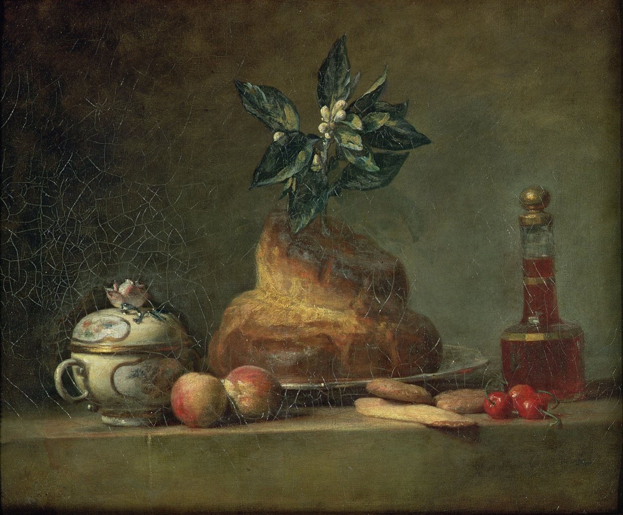 O brioche ou a sobremesa, 1763 de Jean Baptiste Simeon Chardin