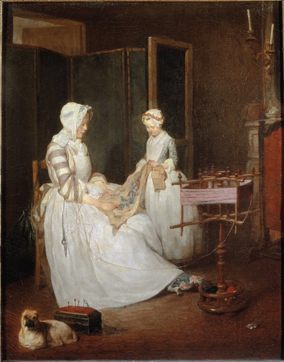 A mãe diligente, c.1740 de Jean Baptiste Simeon Chardin