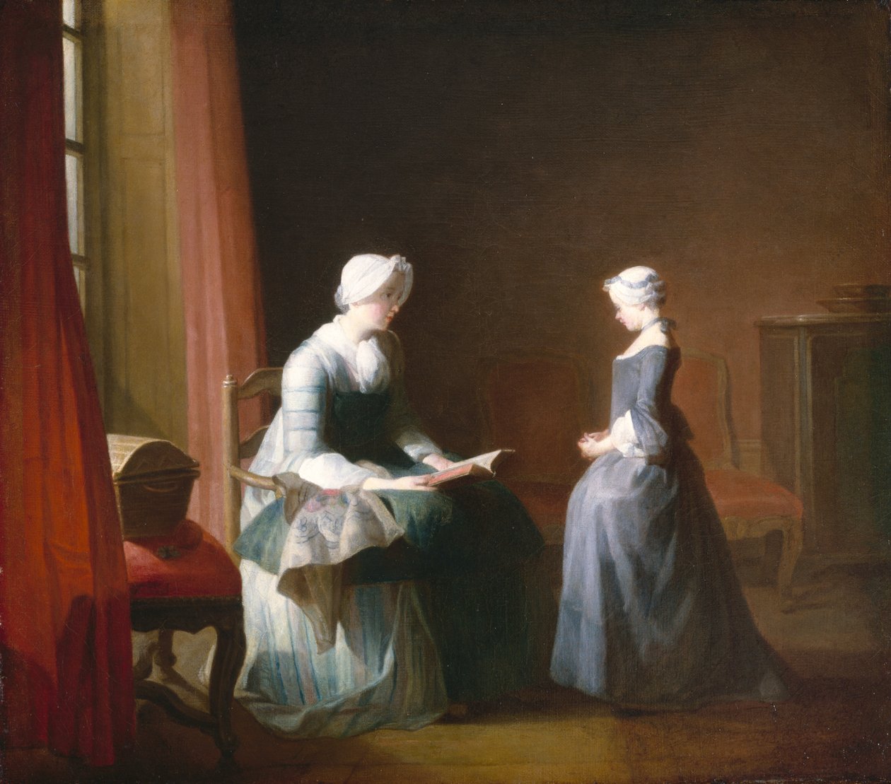 A Boa Educação, c.1753 (óleo sobre tela) de Jean Baptiste Simeon Chardin