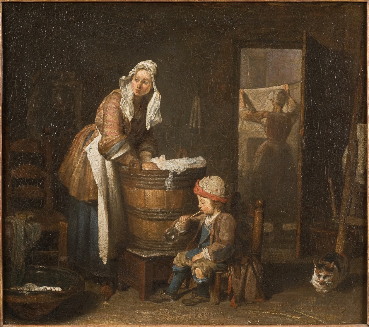 A lavadeira (óleo sobre tela) de Jean Baptiste Simeon Chardin