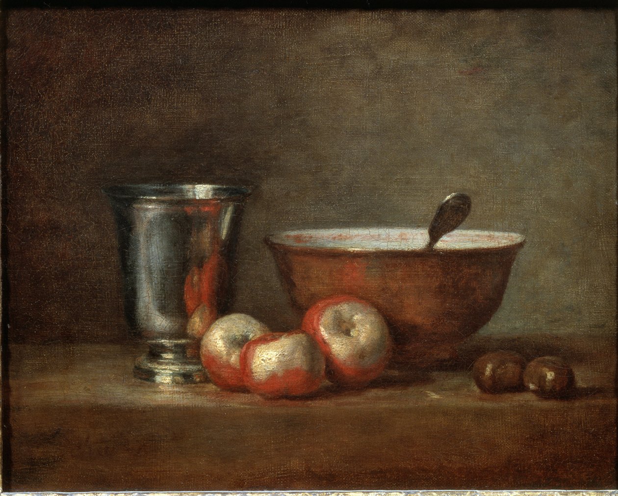 A taça de prata (ou o cálice de prata) - Óleo sobre tela de Jean Baptiste Simeon Chardin