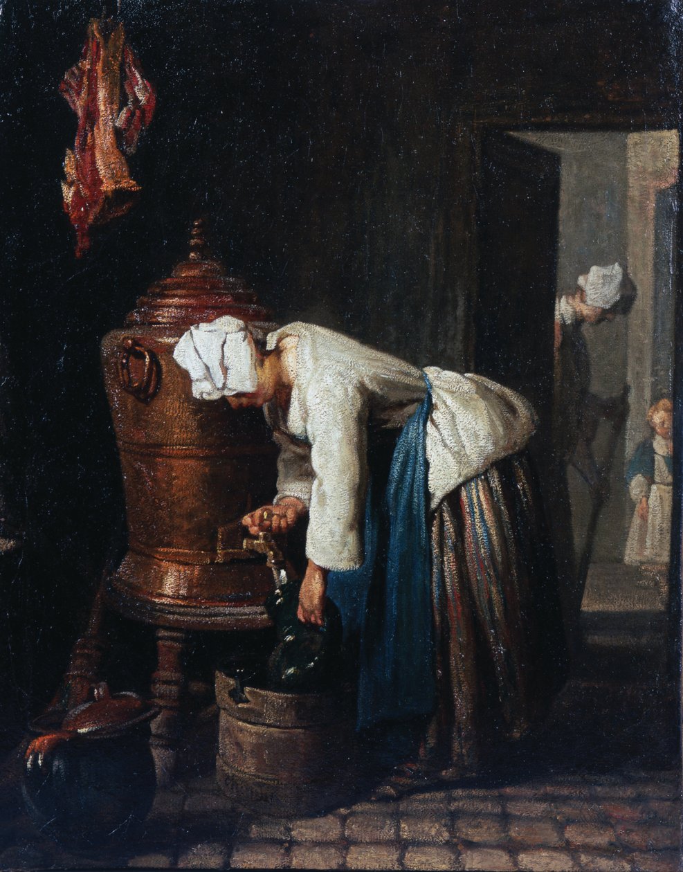 Mulher a tirar água na cisterna de Jean Baptiste Simeon Chardin