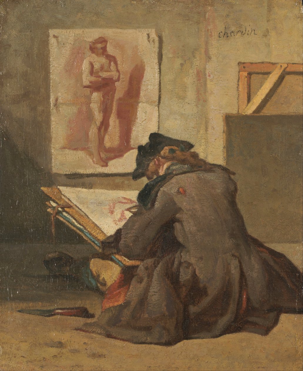 Desenho de jovens estudantes de Jean Baptiste Simeon Chardin