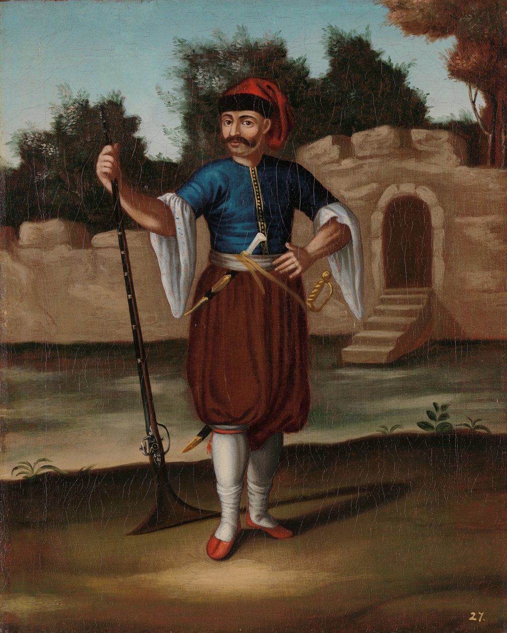 Soldado Albanês de Jean Baptiste Vanmour (workshop of)