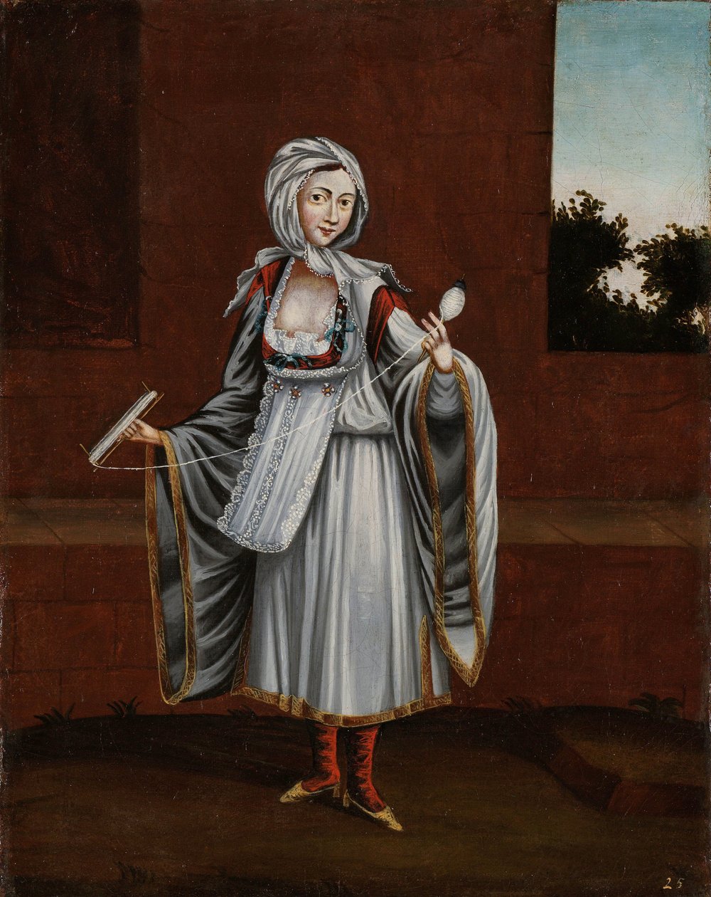 Mulher da Ilha de Kithnos (Thermia) de Jean Baptiste Vanmour (workshop of)