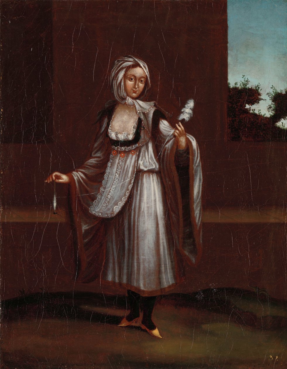 Mulher da Ilha de Patmos de Jean Baptiste Vanmour (workshop of)