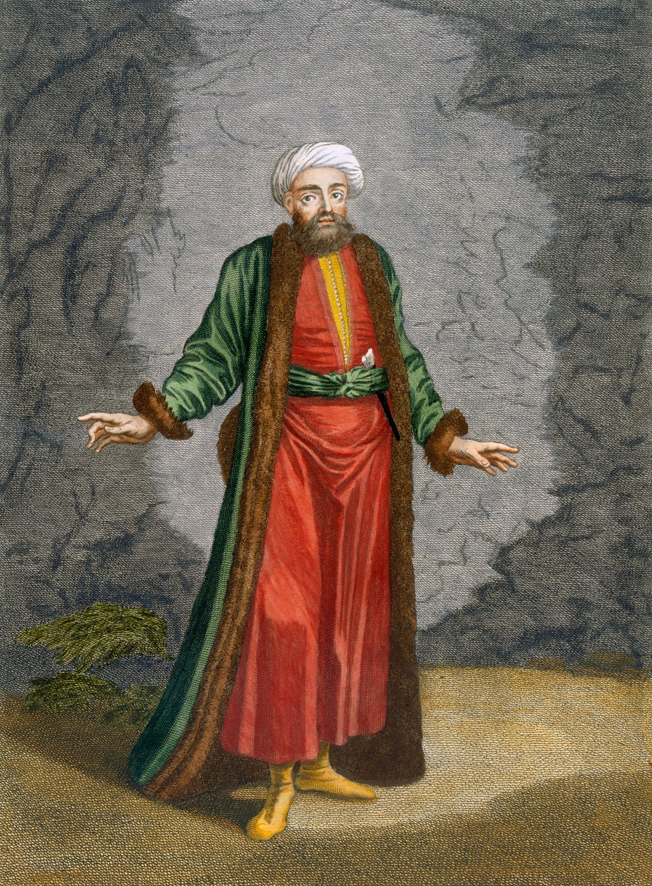 Um bei, prato 37 de "Coleção de cem impressões representando as diferentes nações do Levante", de Charles de Ferriol, gravado por Gerard Scotin (1671-1716), 1707-08 de Jean Baptiste Vanmour