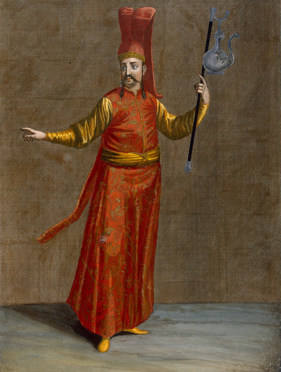 O Ibriktar Agassi, prato 6 de &39;Coleção de cem impressões representando as diferentes nações do Levante&39; por Charles de Ferriol, gravado por Gerard Scotin (1671-1716), 1707-08 (cor de Jean Baptiste Vanmour