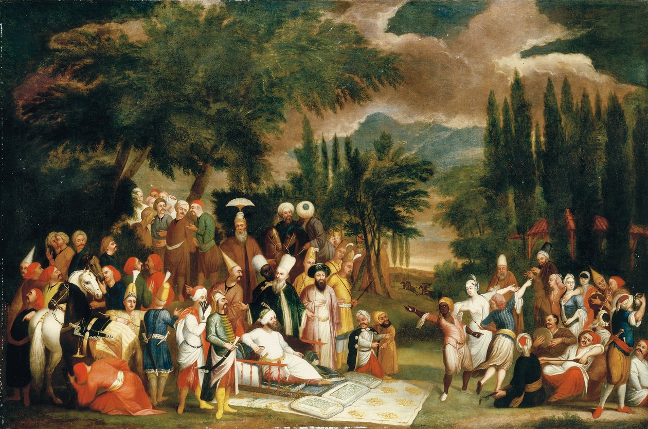 A festa de caça do sultão Ahmed III de Jean Baptiste Vanmour