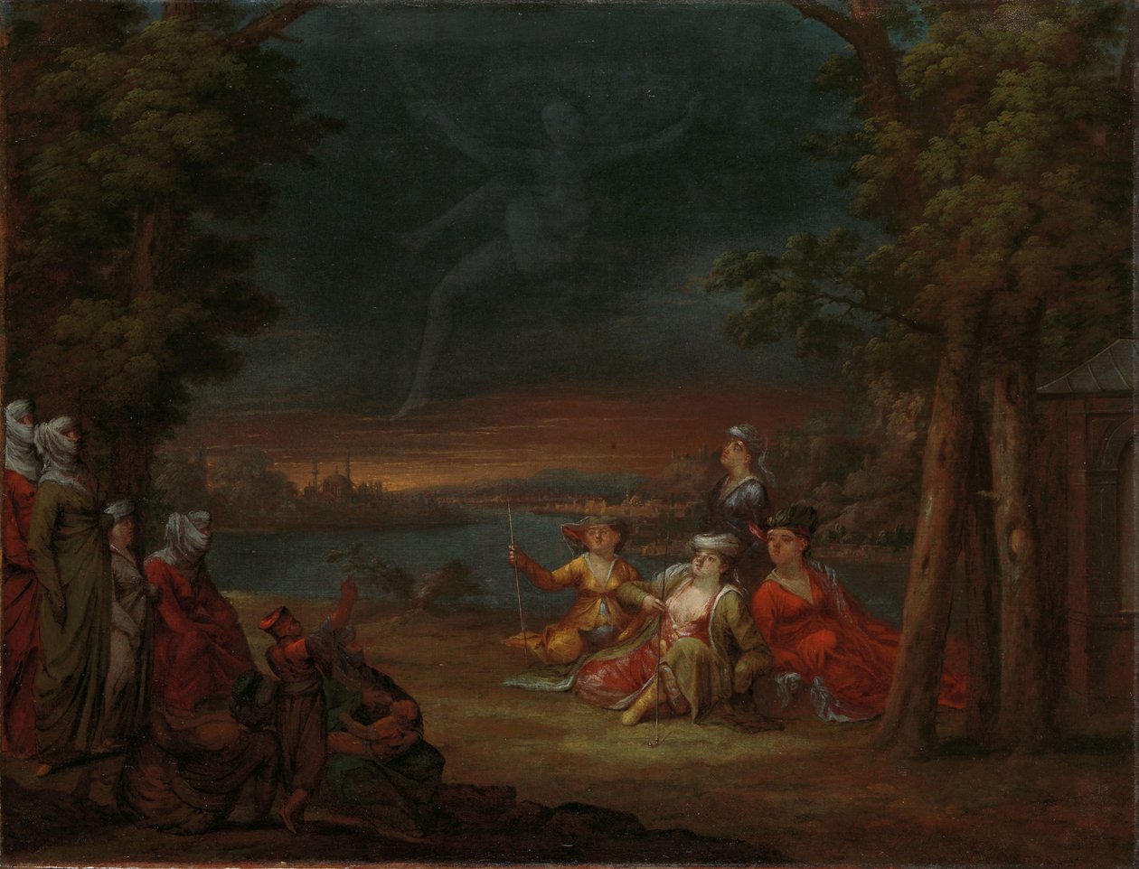 Mulheres turcas no campo perto de Istambul
Mulheres turcas perto de Constantinopla vêem uma aparição no céu de Jean Baptiste Vanmour
