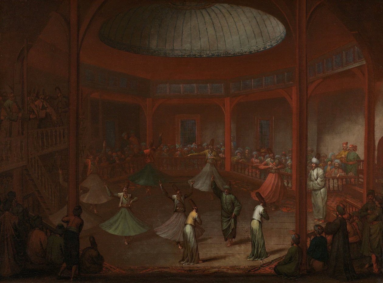 Dervixes rodopiantes
Dança de dervixes de Jean Baptiste Vanmour