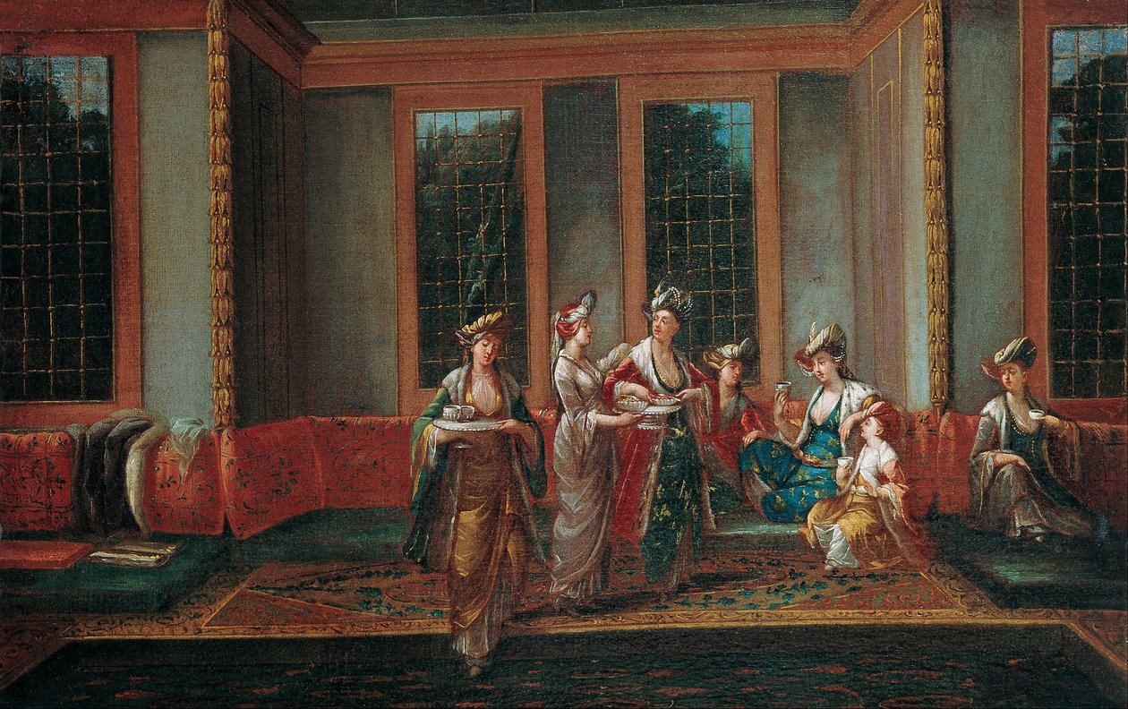 Mulheres a beber café de Jean Baptiste Vanmour